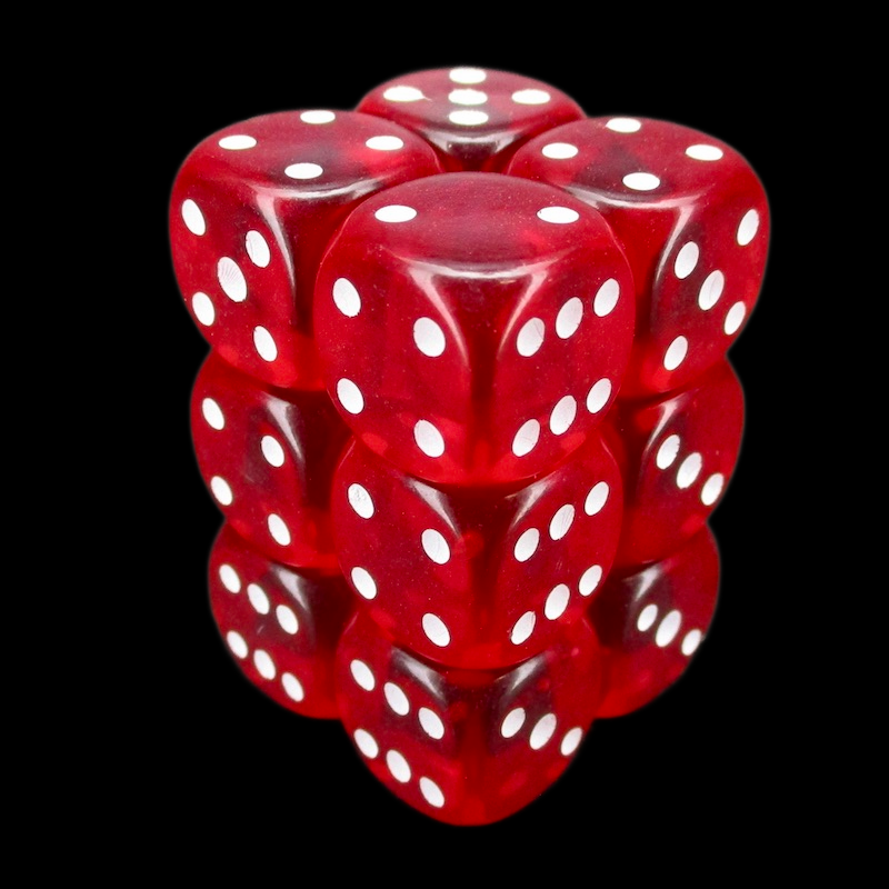 D&G Gem Red 12 x D6 Dice Set