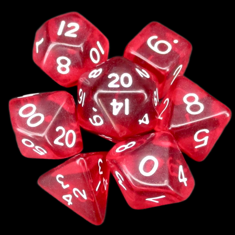 D&G Gem Red 7 Dice Polyset