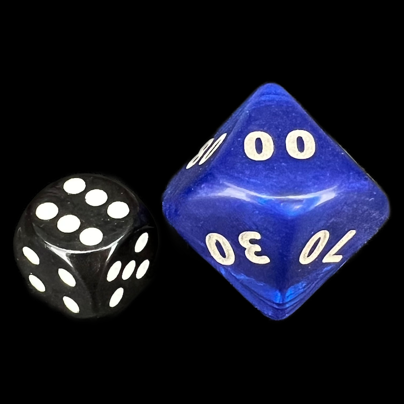D&G Interferenz Blue JUMBO 34mm Percentile Dice