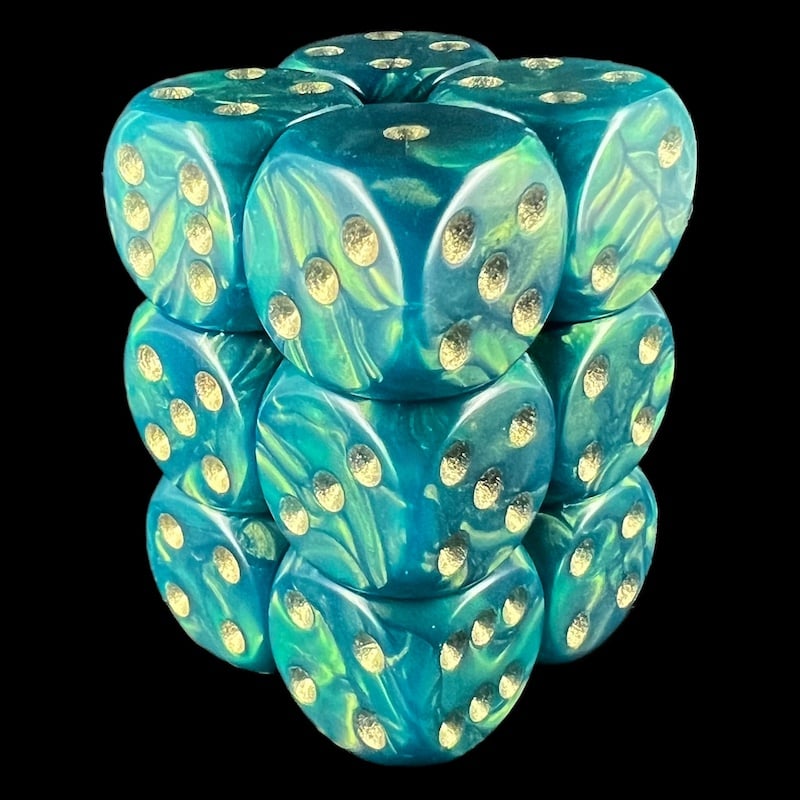 D&G Interferenz Green 12 x D6 Dice Set