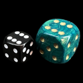 D&G Interferenz Green & Gold 22mm D6 Spot Dice