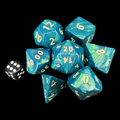 D&G Interferenz Green JUMBO 34mm 7 Dice Polyset