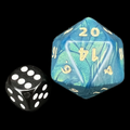 D&G Interferenz Green JUMBO 34mm D20 Dice