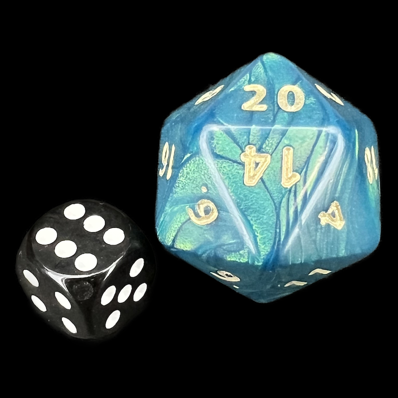 D&G Interferenz Green JUMBO 34mm D20 Dice