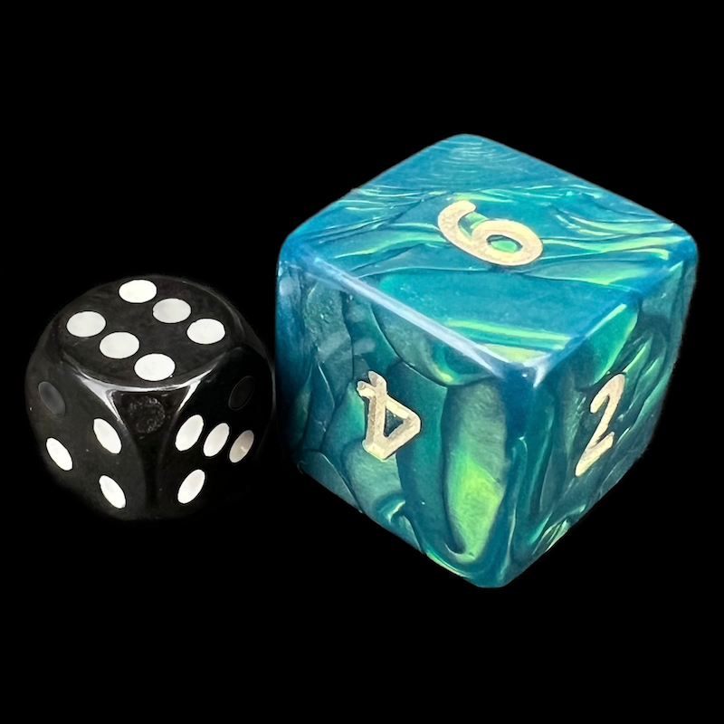 D&G Interferenz Green JUMBO 34mm D6 Dice