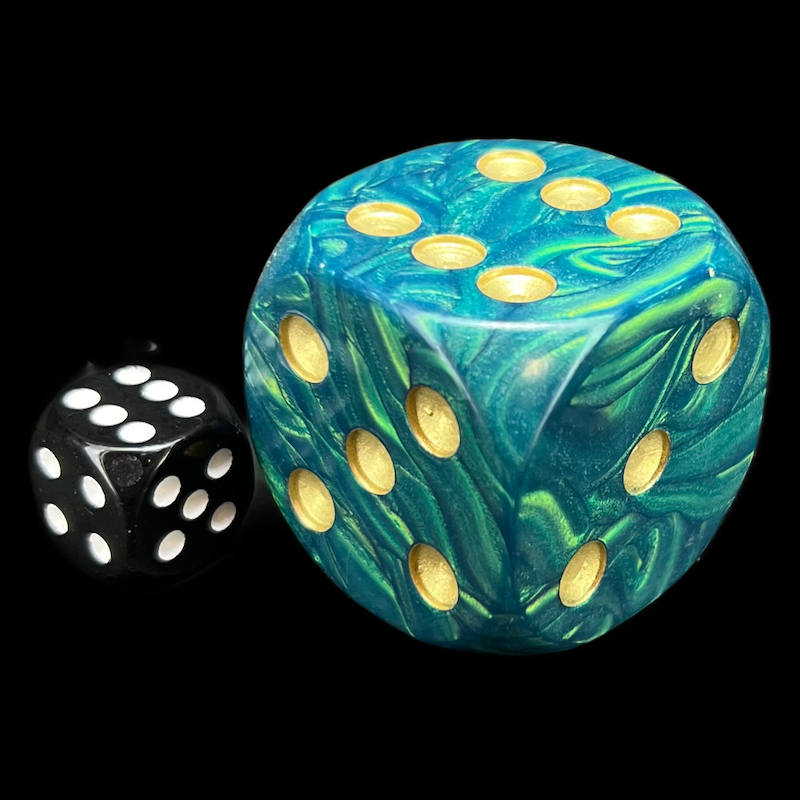 D&G Interferenz Green MASSIVE 36mm D6 Spot Dice