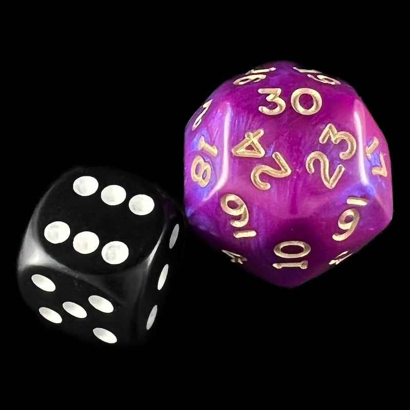 D&G Interferenz Purple JUMBO 28mm D30 Dice