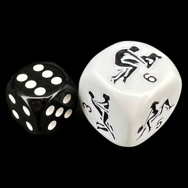 D&G Opaque White Sexy Adult Kama Sutra 22mm D6 Dice