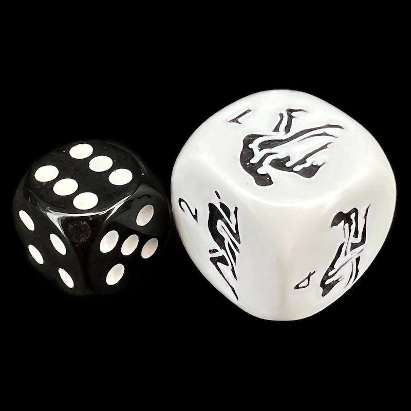 D&G Opaque White Sexy Adult Kama Sutra 22mm D6 Dice
