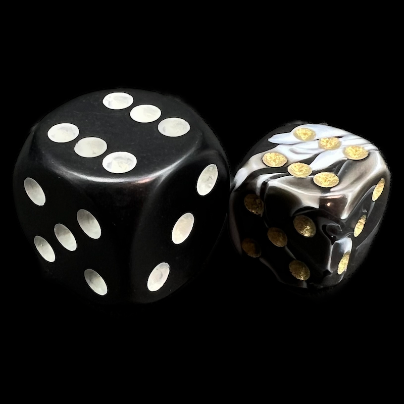 D&G Marble Black & White 36 x D6 Dice Set