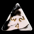 D&G Marble Black & White D4 Dice