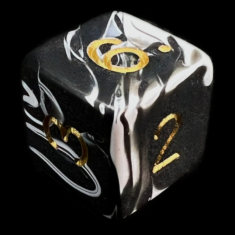 D&G Marble Black & White D6 Dice