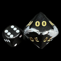 D&G Marble Black & White JUMBO 34mm Percentile Dice