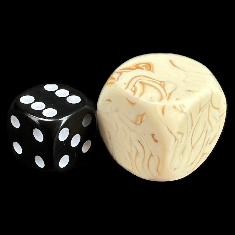 D&G Marble Blank Ivory JUMBO 22mm D6 Dice