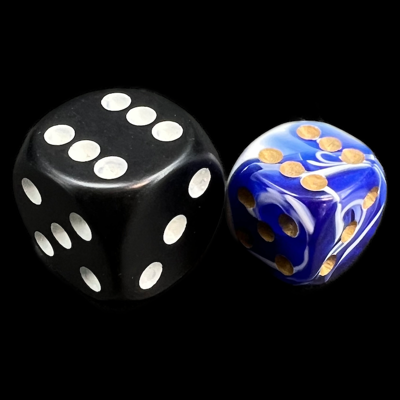 D&G Marble Blue & White 36 x D6 Dice Set