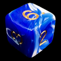 D&G Marble Blue & White D6 Dice