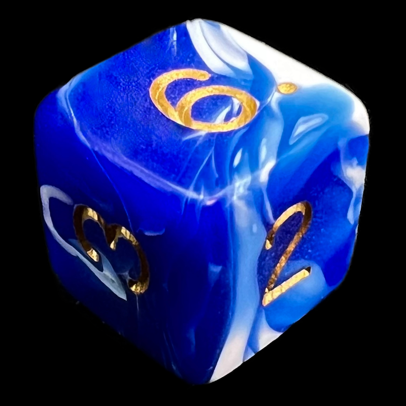 D&G Marble Blue & White D6 Dice