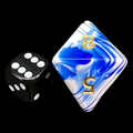 D&G Marble Blue & White JUMBO 34mm D8 Dice