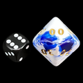 D&G Marble Blue & White JUMBO 34mm Percentile Dice