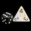 HALF PRICE CLEARANCE D&G Marble Gold & Black JUMBO 34mm D4 Dice - OOP