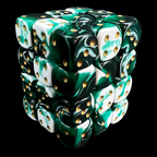 D&G Marble Green & White 36 x D6 Dice Set