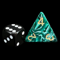 D&G Marble Green & White JUMBO 34mm D4 Dice