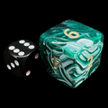 D&G Marble Green & White JUMBO 34mm D6 Dice