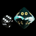 D&G Marble Green & White JUMBO 34mm Percentile Dice