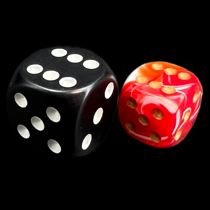 D&G Marble Red & White 36 x D6 Dice Set