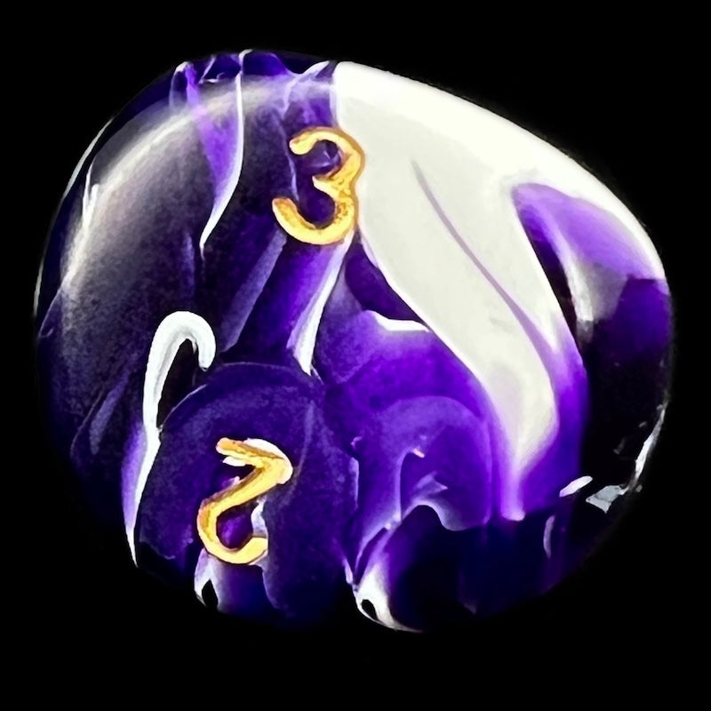 D&G Marble Purple & White D3 Dice