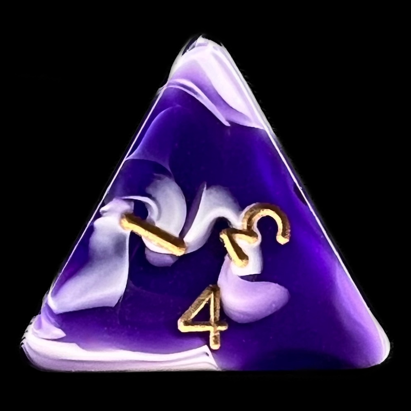 D&G Marble Purple & White D4 Dice