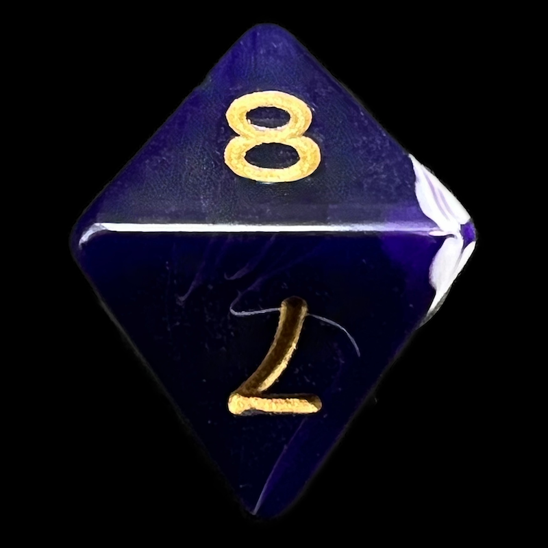 D&G Marble Purple & White D8 Dice