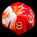 D&G Marble Red & White D12 Dice
