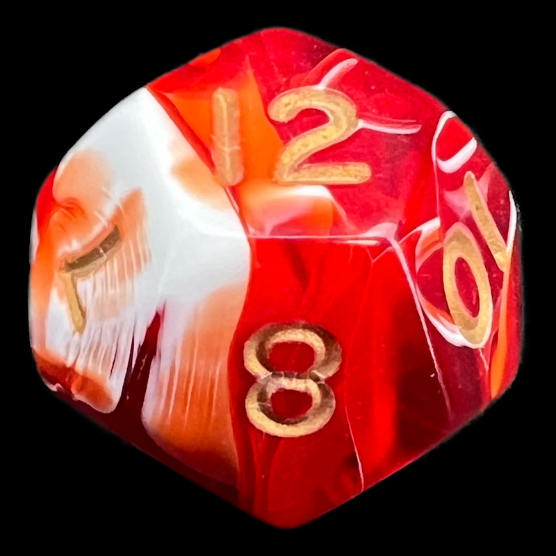 D&G Marble Red & White D12 Dice