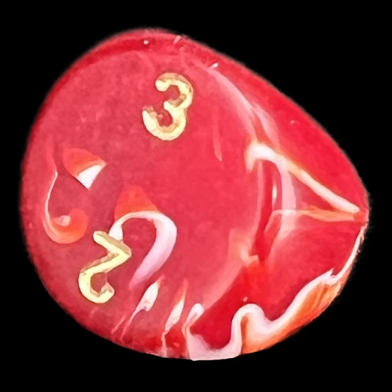 D&G Marble Red & White D3 Dice