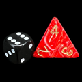 D&G Marble Red & White JUMBO 34mm D4 Dice
