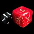 D&G Marble Red & White JUMBO 34mm D6 Dice