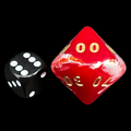 D&G Marble Red & White JUMBO 34mm Percentile Dice