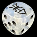 HALF PRICE CLEARANCE D&G Moonstone Shimmer Blue Arrow Logo D6 Spot Dice - SECONDS