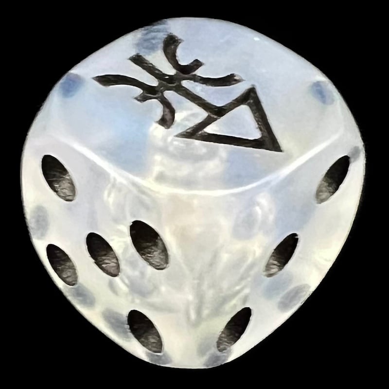 HALF PRICE CLEARANCE D&G Moonstone Shimmer Blue Arrow Logo D6 Spot Dice - SECONDS