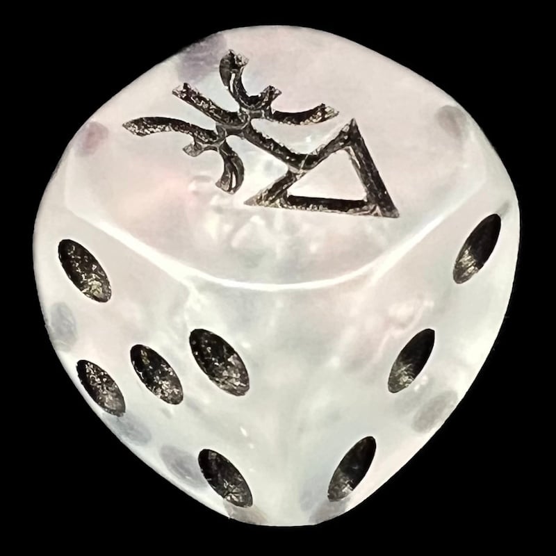 HALF PRICE CLEARANCE D&G Moonstone Shimmer Red Arrow Logo D6 Spot Dice - SECONDS
