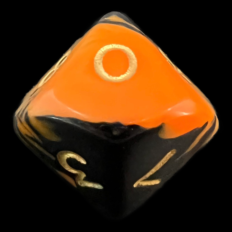 D&G Oblivion Orange & Black D10 Dice