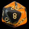 D&G Oblivion Orange & Black D20 Dice