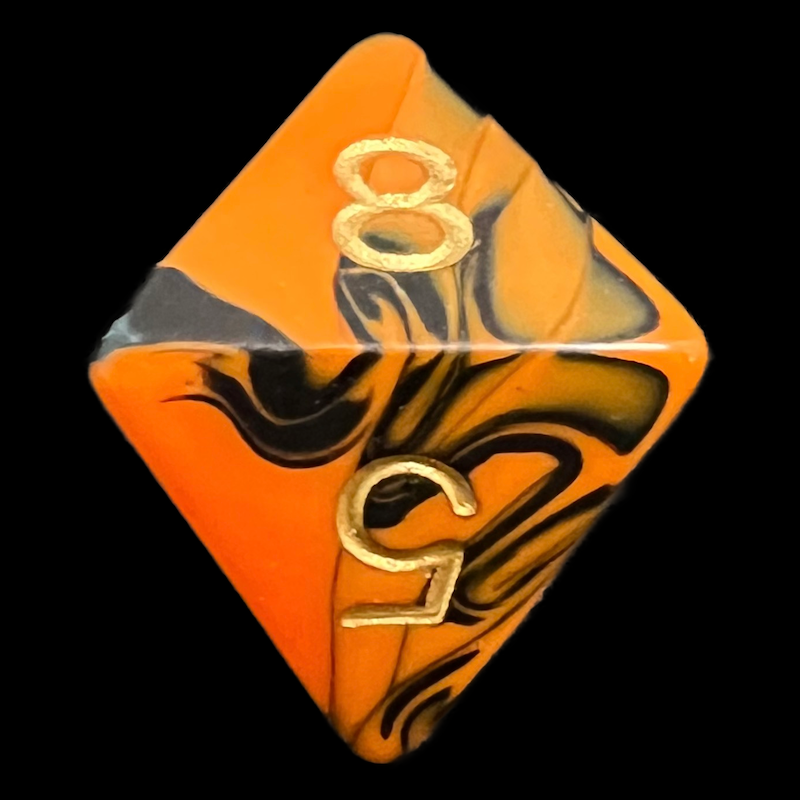 D&G Oblivion Orange & Black D8 Dice