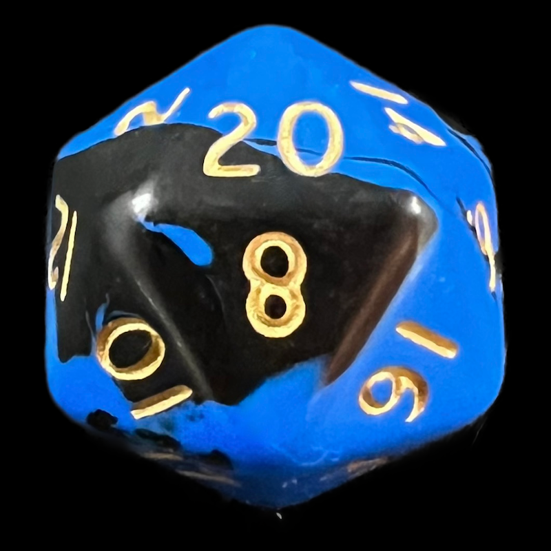 D&G Oblivion Blue & Black D20 Dice