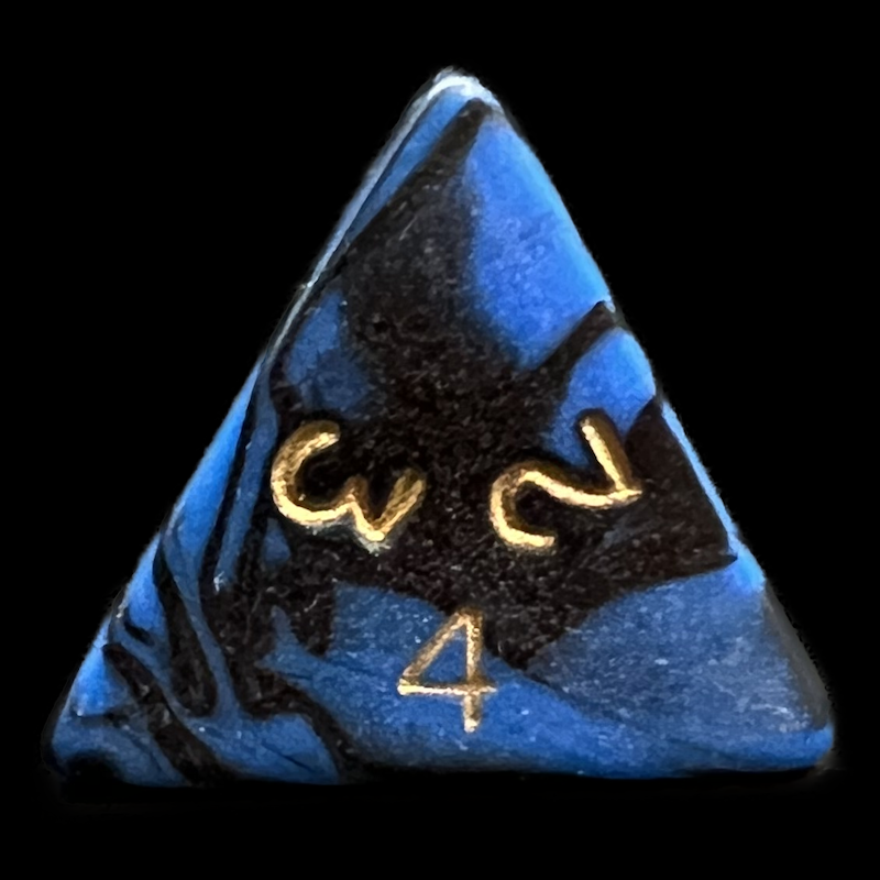 D&G Oblivion Blue & Black D4 Dice