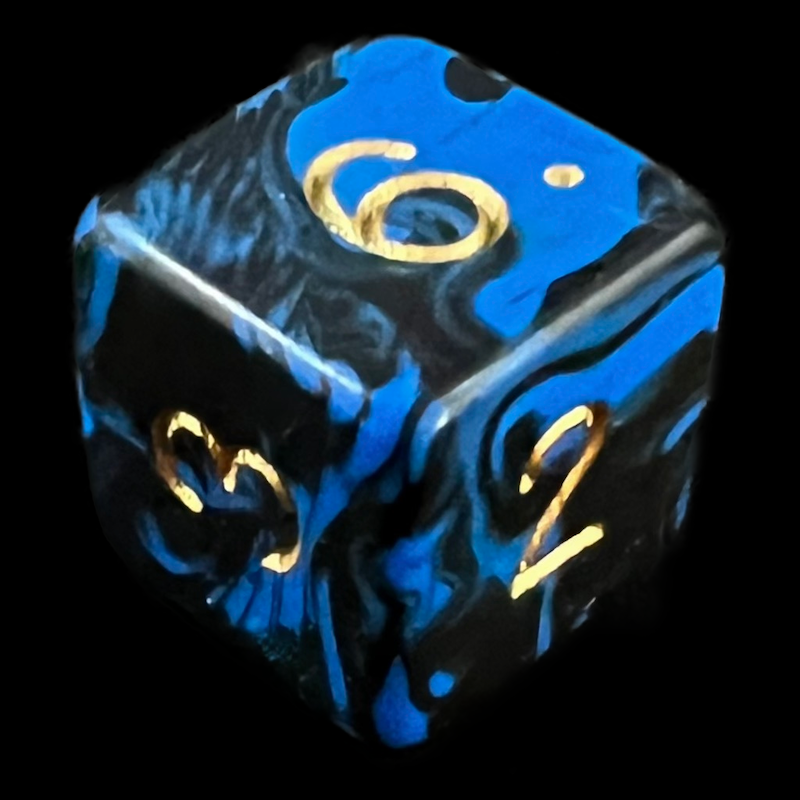 D&G Oblivion Blue & Black D6 Dice