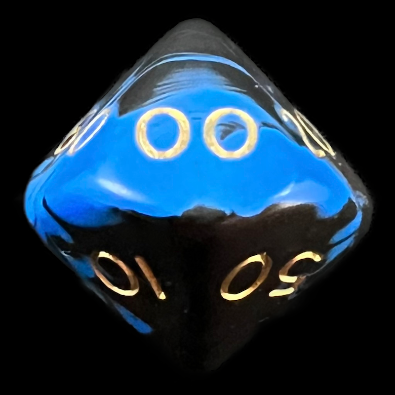 D&G Oblivion Blue & Black Percentile Dice