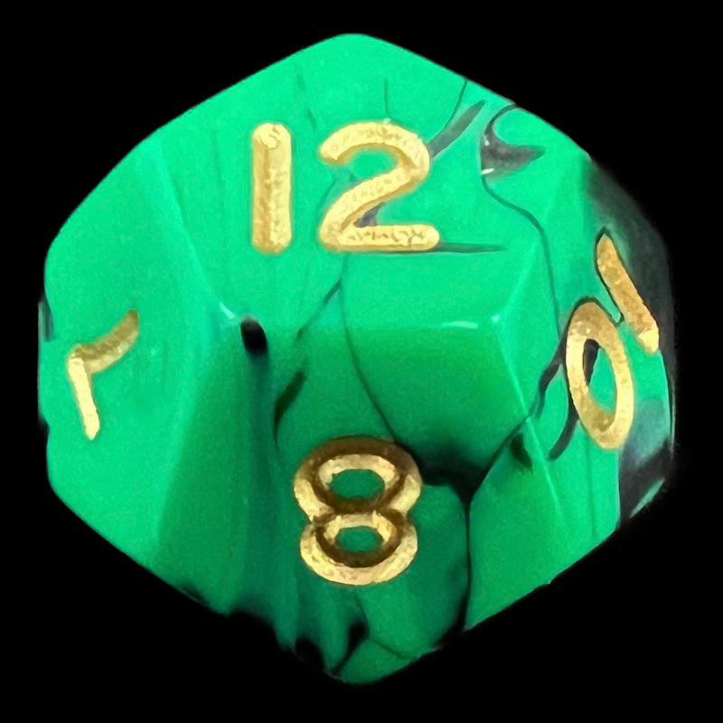 D&G Oblivion Green & Black D12 Dice