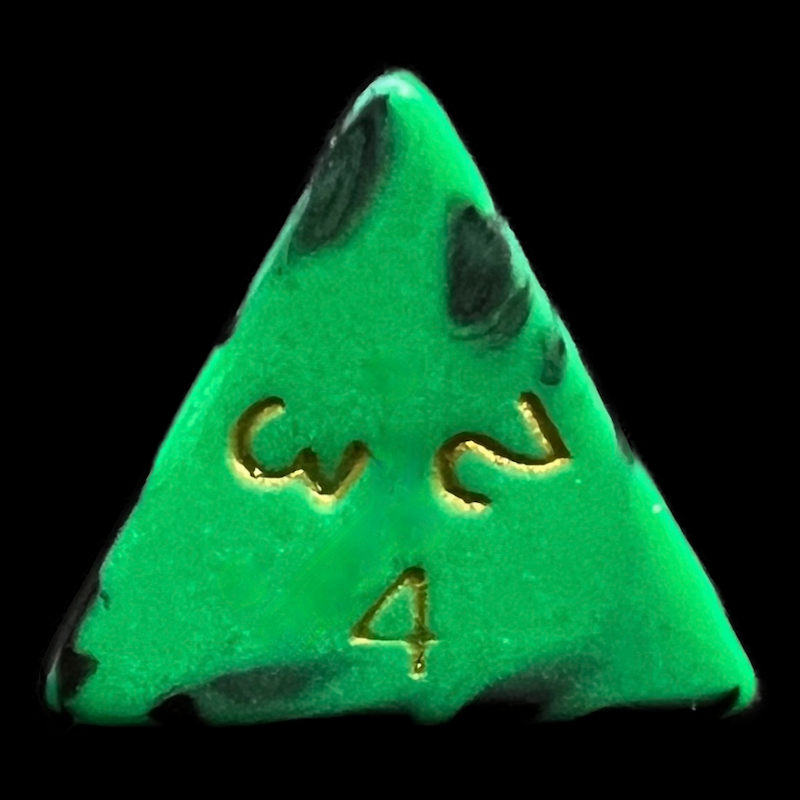 D&G Oblivion Green & Black D4 Dice